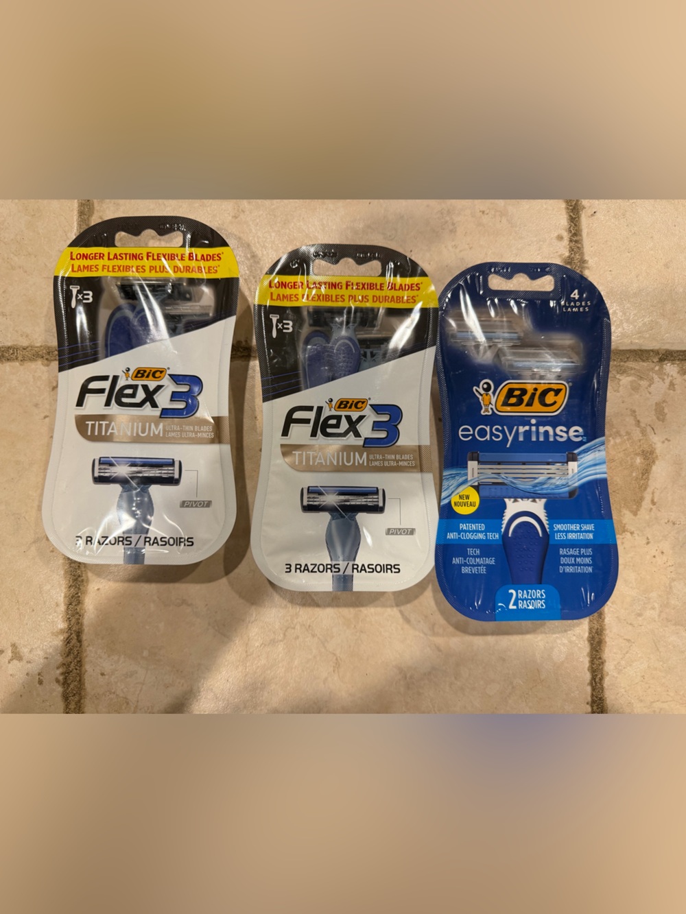 BIC Flex 3 Titanium Disposable Razors – Blue (Pack of 3)